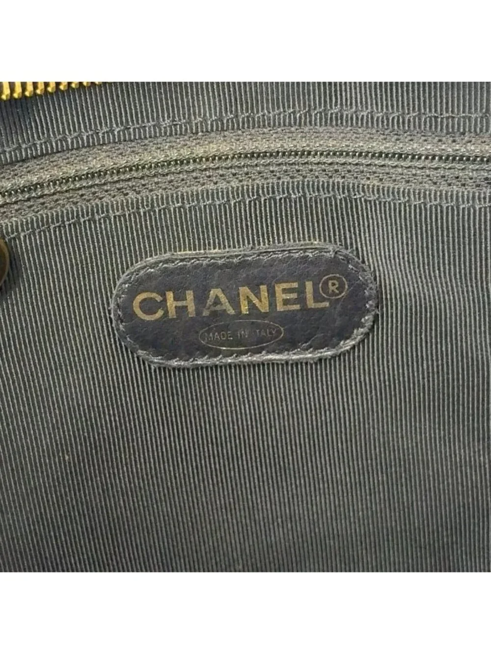 Chanel CC Logo Chain Lambskin Dark Brown Tote Bag Gold